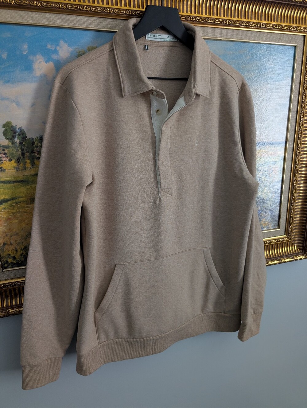 Criquet Taupe Terry Polo Pullover